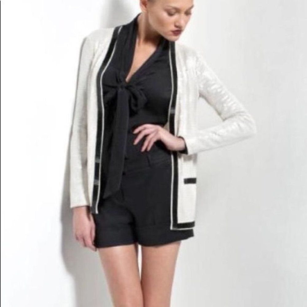 Rachel Zoe White and Black Cardigan